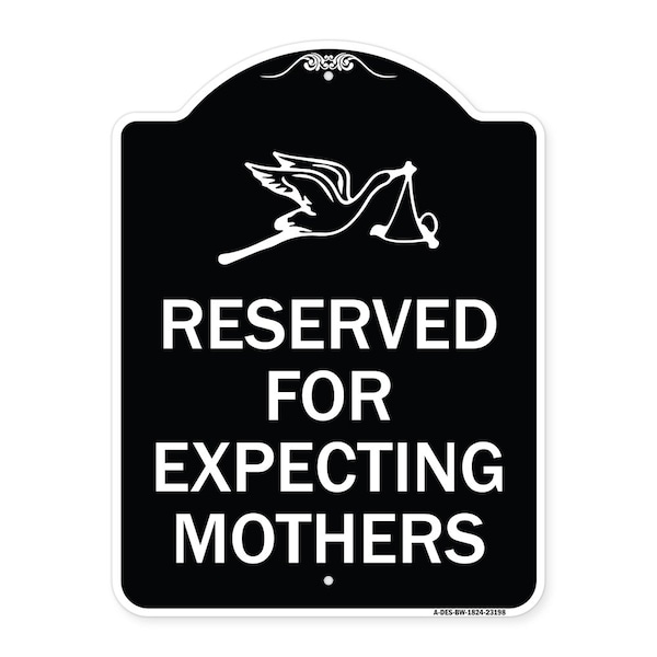 Signmission Reserved for Expecting Mothers Heavy-Gauge Aluminum Architectural Sign, 18" L, 24" H, BW-1824-23198 A-DES-BW-1824-23198 - main